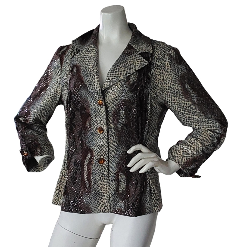 SHARON YOUNG WOMEN'S VINTAGE SNAKE SKIN JACKET SIZE 8